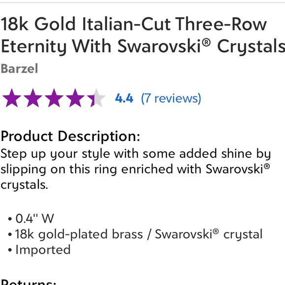 18k gold Italian cut 3 row eternity band NWT - Picture 9 of 9